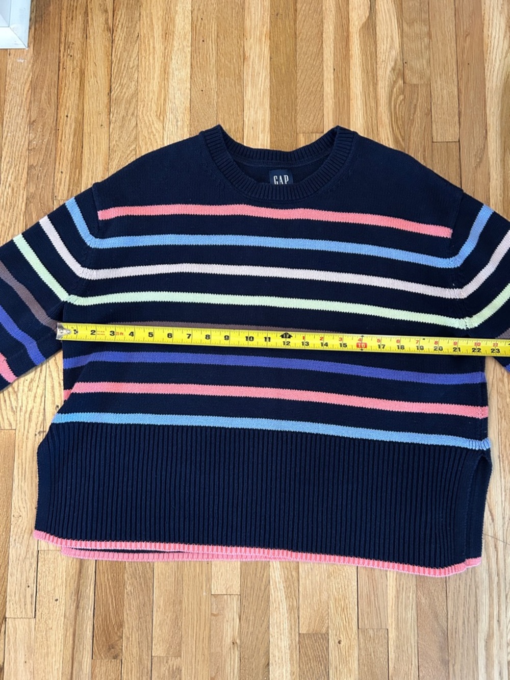 GAP Navy Crewneck striped Sweater - Picture 3 of 7